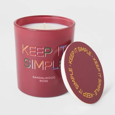 11oz Glass Sandalwood Rose Candle Burgundy - Opalhouse™ 2 11oz Glass Sandalwood Rose Candle Burgundy - Opalhouse™ - Image 2