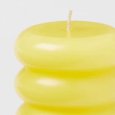 Shaped Pillar Candle Stacked Yellow - Opalhouse™ 2 Shaped Pillar Candle Stacked Yellow - Opalhouse™ - Image 2