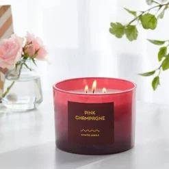 12oz Ombre Glass Jar with Lid Pink Champagne - Opalhouse™