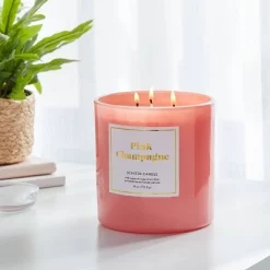 3-Wick 28oz Glass Jar Pink Champagne Candle - Opalhouse™