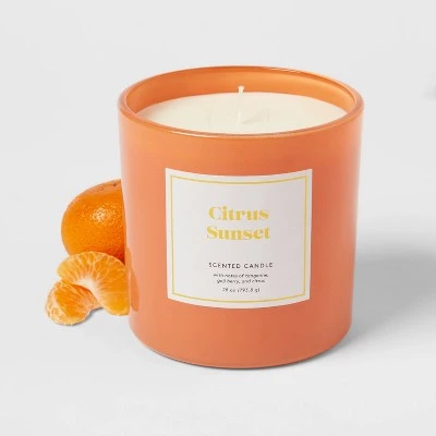 28oz Glass Jar 3-Wick Citrus Sunset Candle - Opalhouse™ 2 28oz Glass Jar 3-Wick Citrus Sunset Candle - Opalhouse™ - Image 2