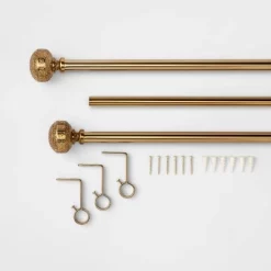 Stamped Metal Knob Curtain Rod - Opalhouse Brass