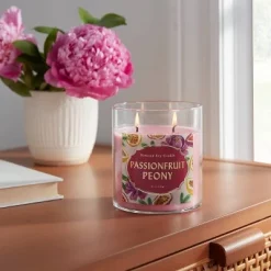 15.1oz Lidded Glass Jar 2-Wick Candle Passionfruit Peony - Opalhouse™