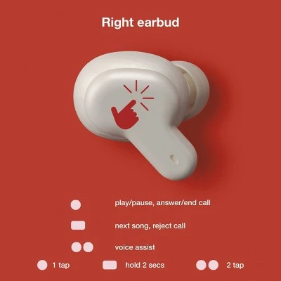 Active Noise Canceling True Wireless Bluetooth Earbuds - heyday™ Stone White 5 Active Noise Canceling True Wireless Bluetooth Earbuds - heyday™ Stone White - Image 5