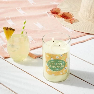 2-Wick Clear Glass Pineapple Lemonade Lidded Jar Candle 21.5oz - Opalhouse™ 1 2-Wick Clear Glass Pineapple Lemonade Lidded Jar Candle 21.5oz - Opalhouse™
