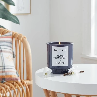 7oz Navy Exterior Painted Glass with Glass Lid Introvert Candle Blue - Opalhouse™ 1 7oz Navy Exterior Painted Glass with Glass Lid Introvert Candle Blue - Opalhouse™