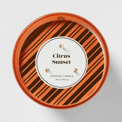 28oz Glass Jar 3-Wick Citrus Sunset Candle - Opalhouse™ 3 28oz Glass Jar 3-Wick Citrus Sunset Candle - Opalhouse™ - Image 3