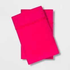 Solid Percale Cotton Pillowcase Set - Opalhouse Dark Red