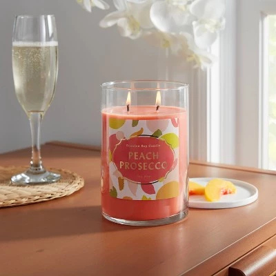 2-Wick Clear Glass Peach Prosecco Lidded Jar Candle 21.5oz - Opalhouse™ 1 2-Wick Clear Glass Peach Prosecco Lidded Jar Candle 21.5oz - Opalhouse™