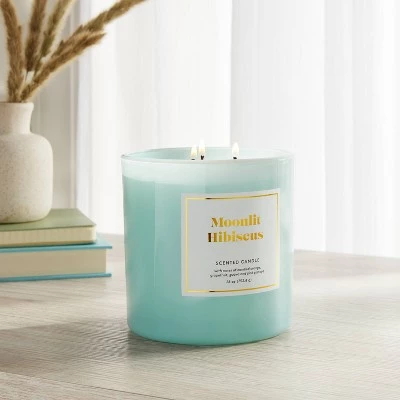 28oz Glass Jar 3-Wick Moonlit Hibiscus Candle - Opalhouse™ 1 28oz Glass Jar 3-Wick Moonlit Hibiscus Candle - Opalhouse™