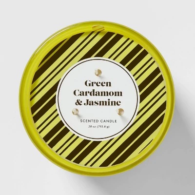 28oz Glass Jar 3-Wick Green Cardamom and Jasmine Candle - Opalhouse™ 3 28oz Glass Jar 3-Wick Green Cardamom and Jasmine Candle - Opalhouse™ - Image 3