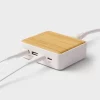4 Port Charging Hub Horizontal 2C + 2A - heyday™ White Pine Wood