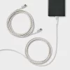 6' USB-C to USB-C Braided Cable 2pk - heyday™ White