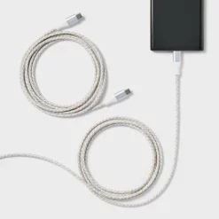6' USB-C to USB-C Braided Cable 2pk - heyday™ White