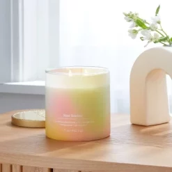 2-Wick 15oz Glass Jar Candle with Tie Dye Sleeve Sun Seeker - Opalhouse™