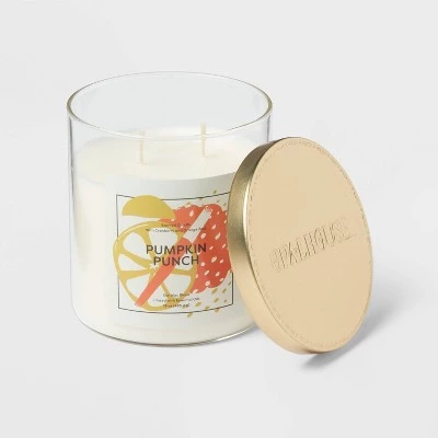 2-Wick 15oz Glass Jar with Label Pumpkin Punch Candle White - Opalhouse™ 2 2-Wick 15oz Glass Jar with Label Pumpkin Punch Candle White - Opalhouse™ - Image 2