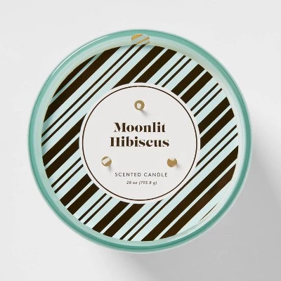 28oz Glass Jar 3-Wick Moonlit Hibiscus Candle - Opalhouse™ 3 28oz Glass Jar 3-Wick Moonlit Hibiscus Candle - Opalhouse™ - Image 3