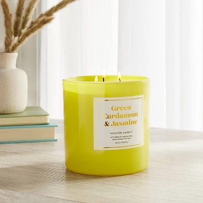 28oz Glass Jar 3-Wick Green Cardamom and Jasmine Candle - Opalhouse™ 1 28oz Glass Jar 3-Wick Green Cardamom and Jasmine Candle - Opalhouse™