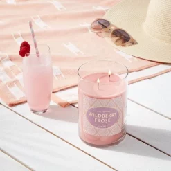 2-Wick Clear Glass Wildberry Frosé Lidded Jar Candle 21.5oz - Opalhouse™