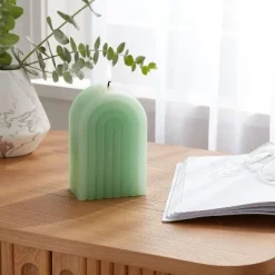 Shaped Pillar Candle Rainbow Green - Opalhouse™